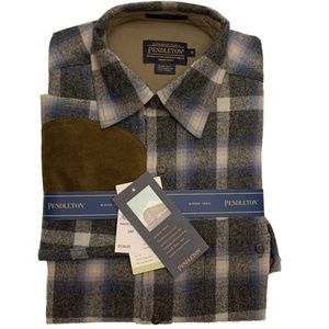 Men's Pendleton Wool Elbow Patch Trail Shirt